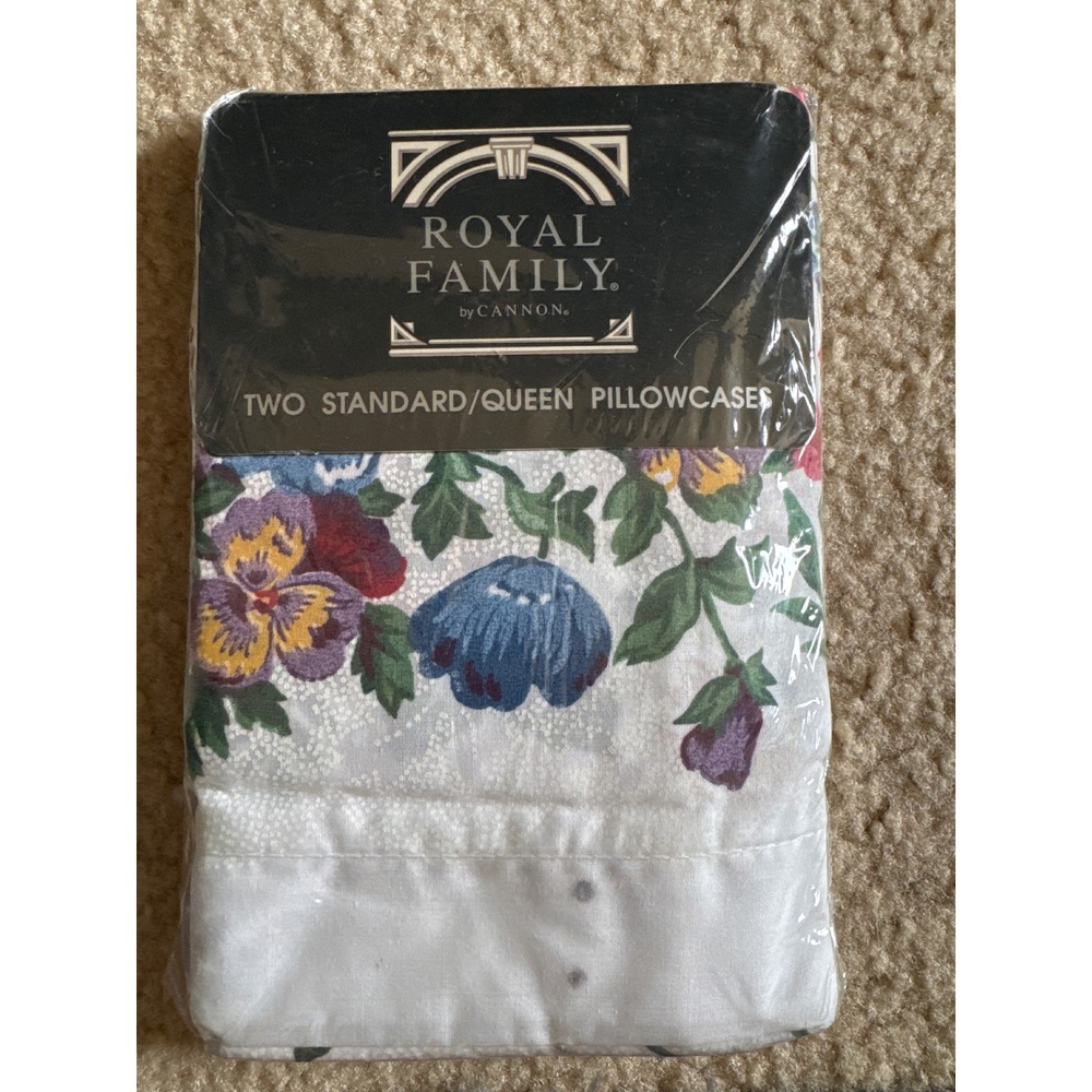 Royal Family by Cannon Elizabeth Floral Pillowcases 2pk Standard Queen Vintage